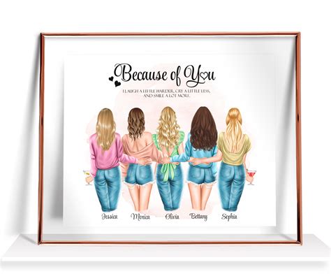 Five Best Friends Gift Birthday Gifts 5 Friends Picture Best - Etsy