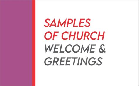 50 Examples Of Church Greetings And Welcome Messages - TipsQuotesWishes