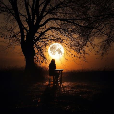 Premium Photo A Person Sitting On A Bench Under A Tree