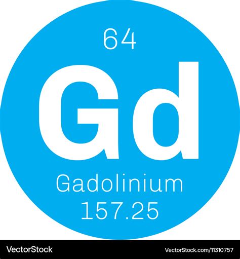 Gadolinium Chemical Element Royalty Free Vector Image