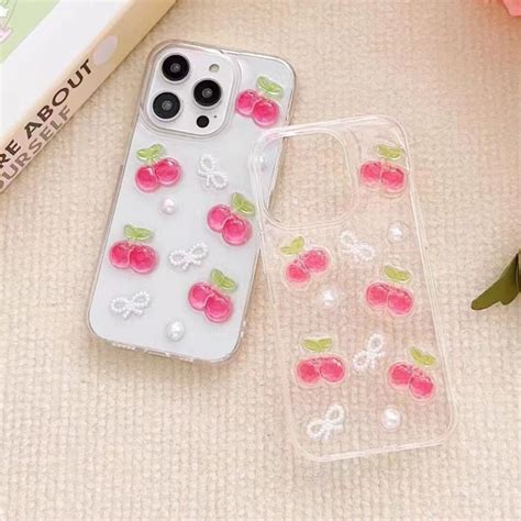 cute fruit  cherry phone case  iphone     pro max etsy