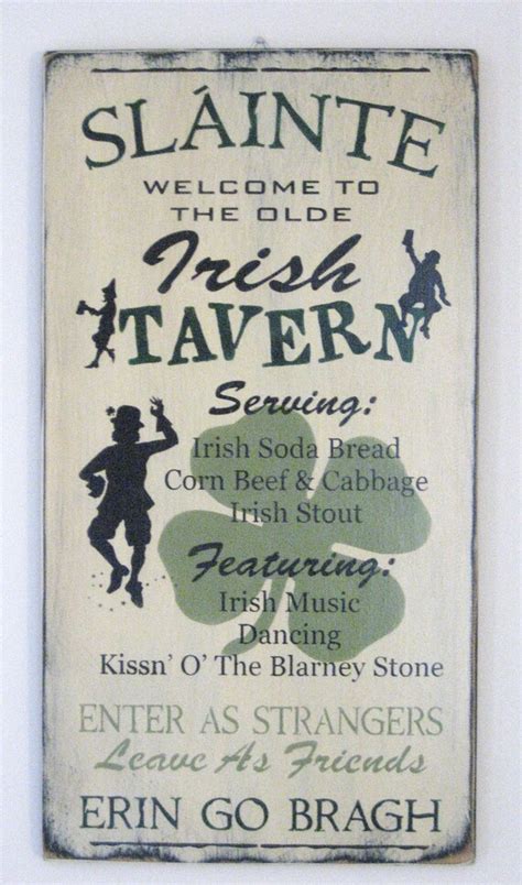 Items Similar To Olde Irish Tavern Sign Primitive Slainte Cheers