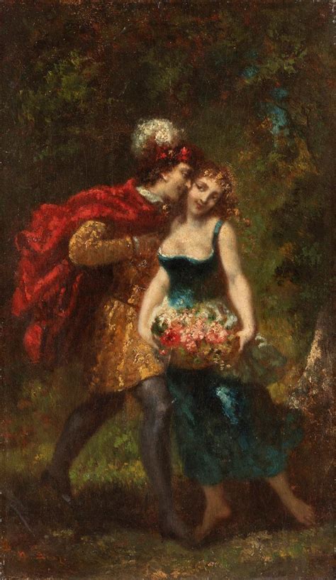 Narcisse Virgilio Díaz de la Peña Il bacio rubato Arte Figurativa