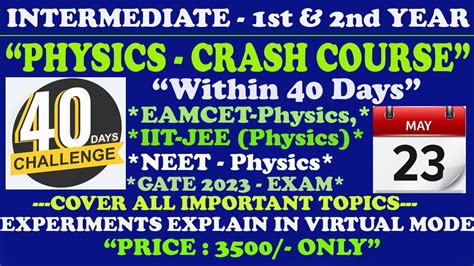 Intermediate 1st 2nd Year PHYSICS CRASH COURSE WITHIN 40