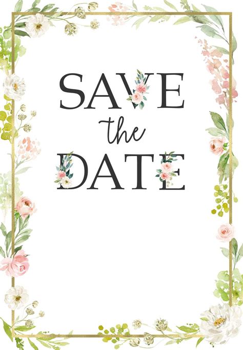 Frame And Floral Save The Date Card Greetings Island Etiquette