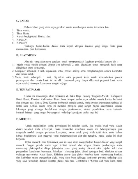 Contoh Proposal Percetakan PDF