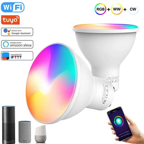 Led Bulb Gu10 Spotlight Rgb Dimmable 8w Tuya Smart Wifi Or Ir Remote