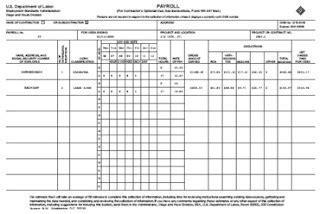 Davis Bacon Act Payroll Question