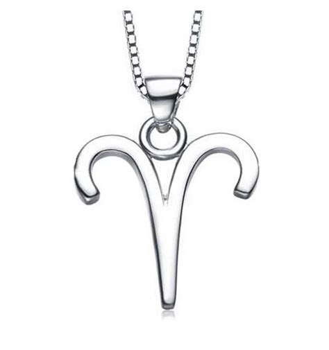 Sterling Silver Aries Zodiac Pendant Necklace Bijouxstore Webid793