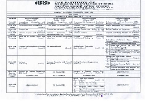 Icsi Time Table For June 2024 Leora Amandie