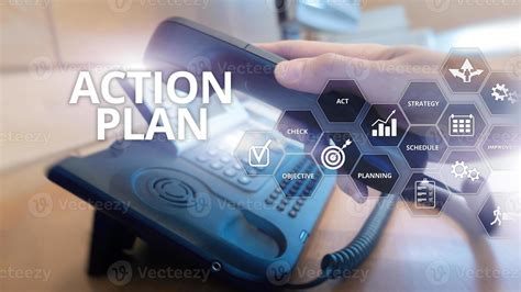 Action Plan Strategy Planning Vision Direction. Financial concept on ...