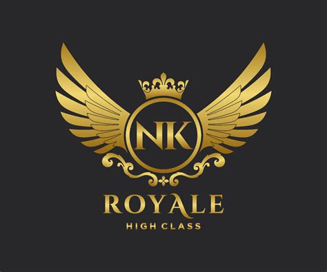 Golden Letter Nk Template Logo Luxury Gold Letter With Crown Monogram