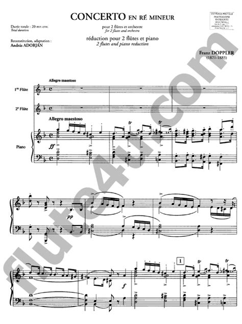 Sheet Music Concerto En Re Mineur [concerto In D Minor] Doppler F 2