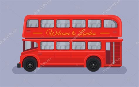 Angleterre British London Bus Rouge Illustration Vectorielle De Dessin