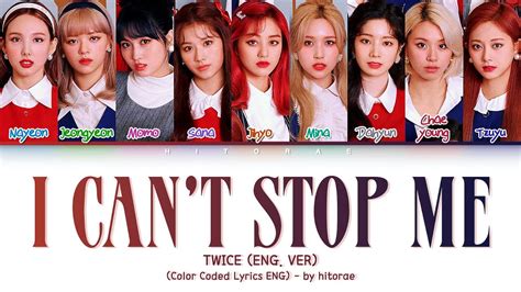 TWICE I CANT STOP ME English Ver Color Coded Lyrics ENG YouTube