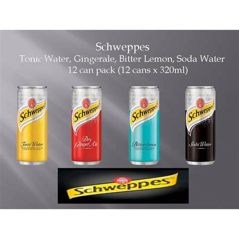 Schweppes Tonic Bitter Lemon Soda Gingerale Can Pack Cans X