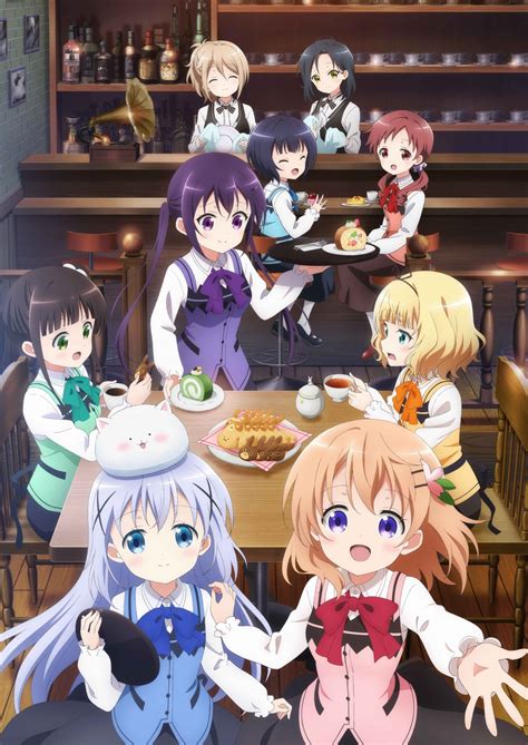 Kafuu Chino Hoto Cocoa Kirima Syaro Tippy Tedeza Rize And 5 More Gochuumon Wa Usagi Desu