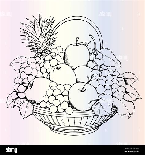 Fruits Coloring Pages for Kids Stock Vector Image & Art - Alamy