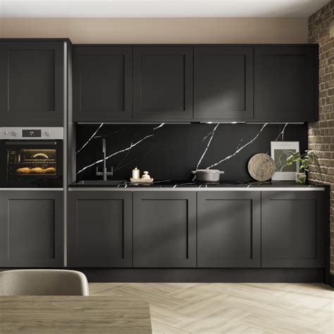 Howdens Chilcomb Charcoal Handleless Kitchen In 2023 Handleless