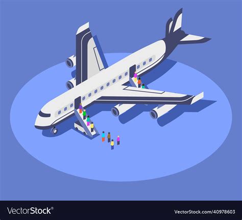 Commercial Airplane Isometric Color Flight Vector Image