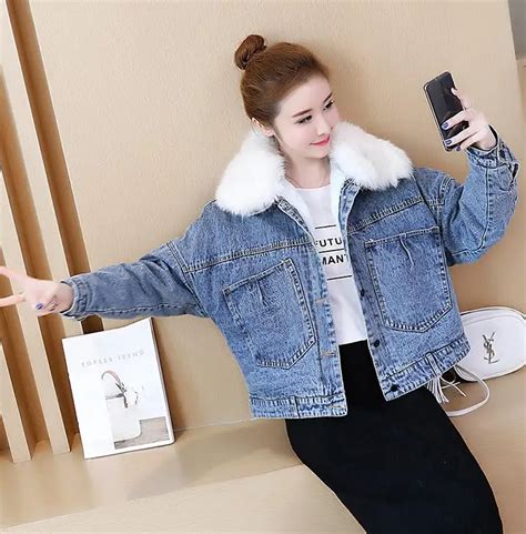 Winter Denim Jacket Women New Lambs Wool Thickening Short Jackets