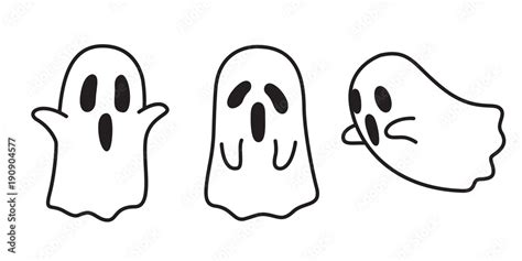 Ghost vector icon Halloween spooky cartoon illustration character ...