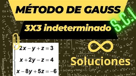 Resolución sistema 3x3 SCI método de GAUSS Con infinitas soluciones en