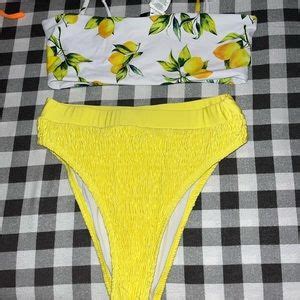 Missguided Swim Yellow Lemon Bikini Set Poshmark