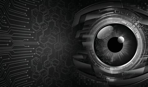 Black Eye Cyber Circuit Future Technology Concept Background