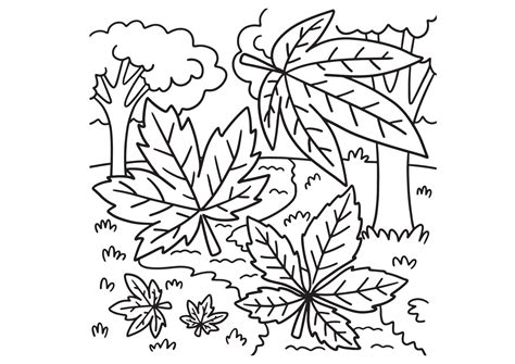 Autumn leaf colouring pages (printable & free) | Kokoprint.com