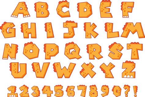 Font Design For English Alphabets And Numbers Vector Art At