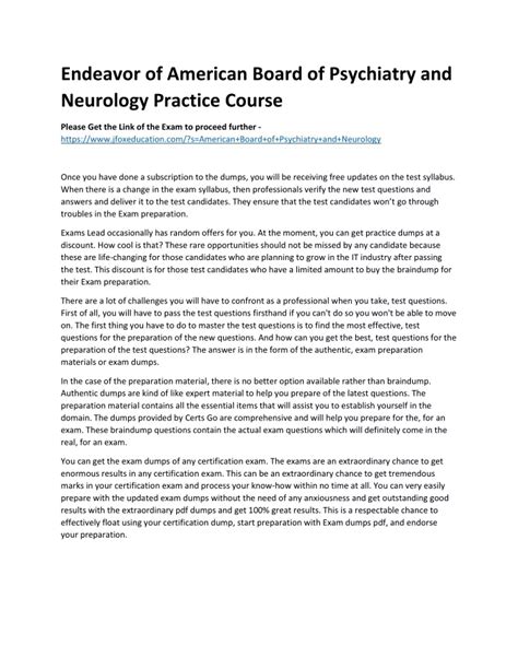 Ppt Endeavor Of American Board Of Psychiatry And Neurology Practice