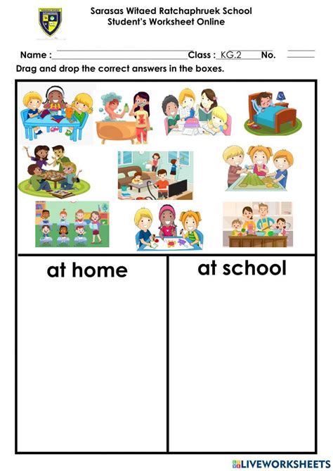 At Home And School Activities Worksheet Live Worksheets Worksheets