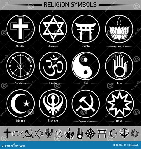 Religion Symbols Religious Wooden Buttons Royalty-Free Stock Photo ...