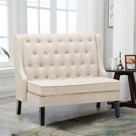 Amazon Andeworld Modern Tufted Loveaseat Settee Sofa Bench High