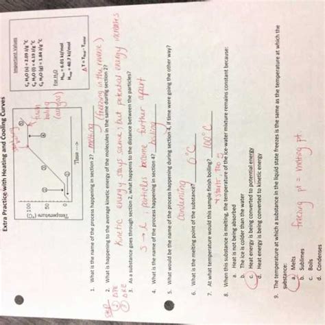 Heating And Cooling Curves Worksheet Free Worksheets Samples