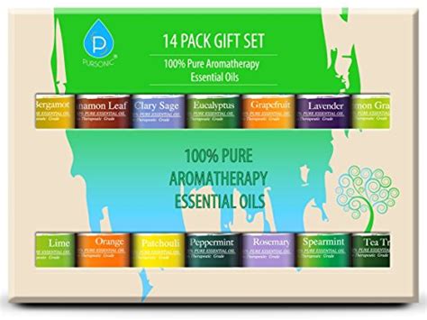 Pursonic 100 Pure Essential Aromatherapy Oils T Set 14 Pack 10ml