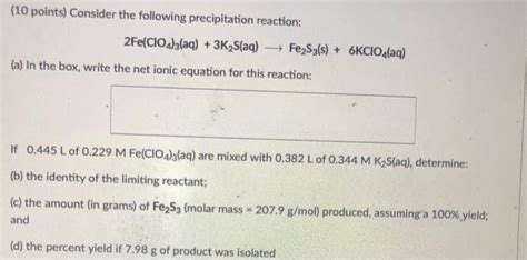 Solved 10 Points Consider The Following Precipitation