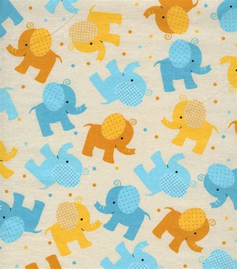 Nursery Fabric Sweet Safari Elephants Flannel At Nursery