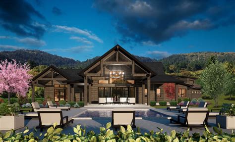 Modern Lodge House Plans | Unique Lodge Home Plans with Garages