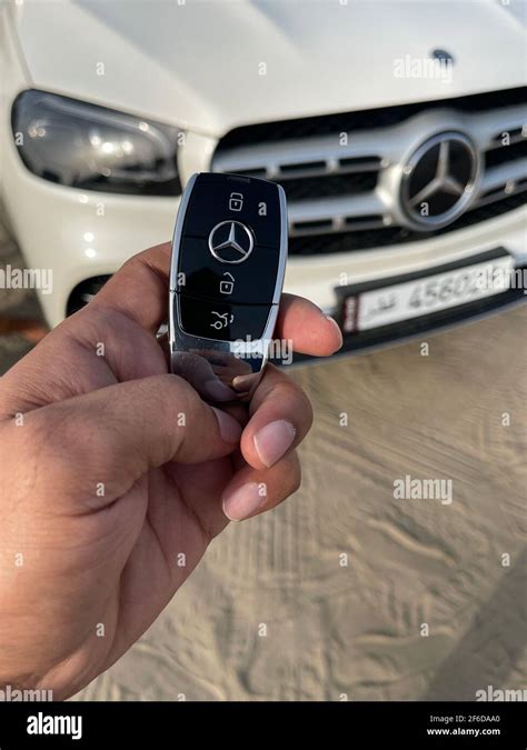 Mercedes Benz Gls 580 4matic Car Key And Steering Stock Photo Alamy