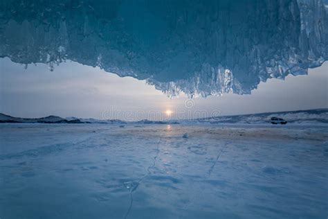 Ice cave on Lake Baikal stock photo. Image of region - 275692664