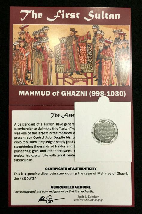 The First Sultan Certified Silver Coin of Mahmud of Ghazni 998-1030 - Etsy