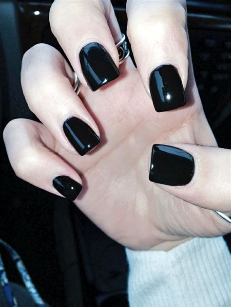 Plain Black Acrylic Nails