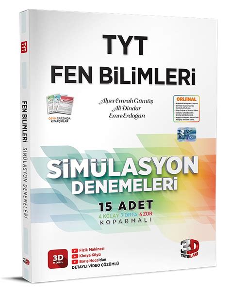 3D Yayınları Tyt Fen Bilimleri Simülasyon Denemeleri 9786051949789