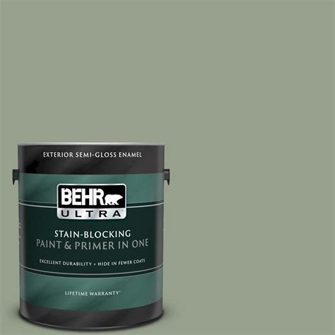 BEHR ULTRA 1 Gal N390 4 Bitter Sage Semi Gloss Enamel Exterior Paint