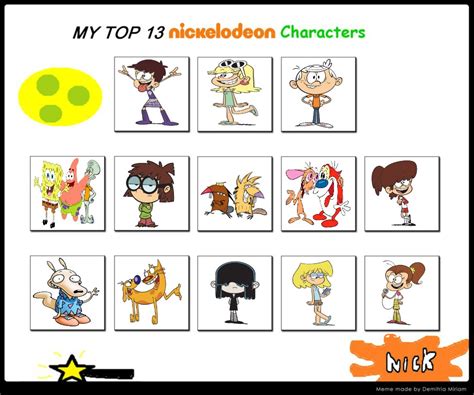 My Top 13 Favorite Nickelodeon Characters by Bart-Toons on DeviantArt