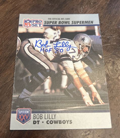 BOB LILLY NFL Hall of Fame Signature Autograph DALLAS COWBOYS Pro Set ...