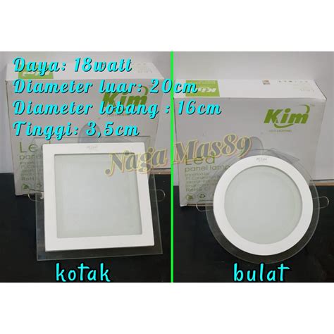 Jual Lampu Downlight LED Kaca 18 Watt Kotak Bulat KIM MTH 003