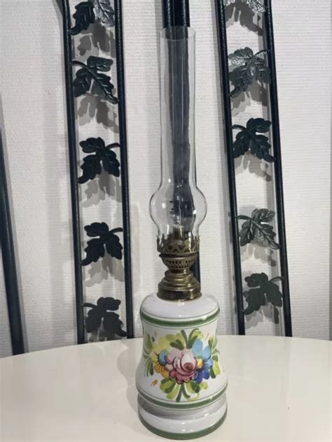 MAGNIFIQUE LAMPE A Pétrole Huile En Faïence Vintage Années 70 EUR 39